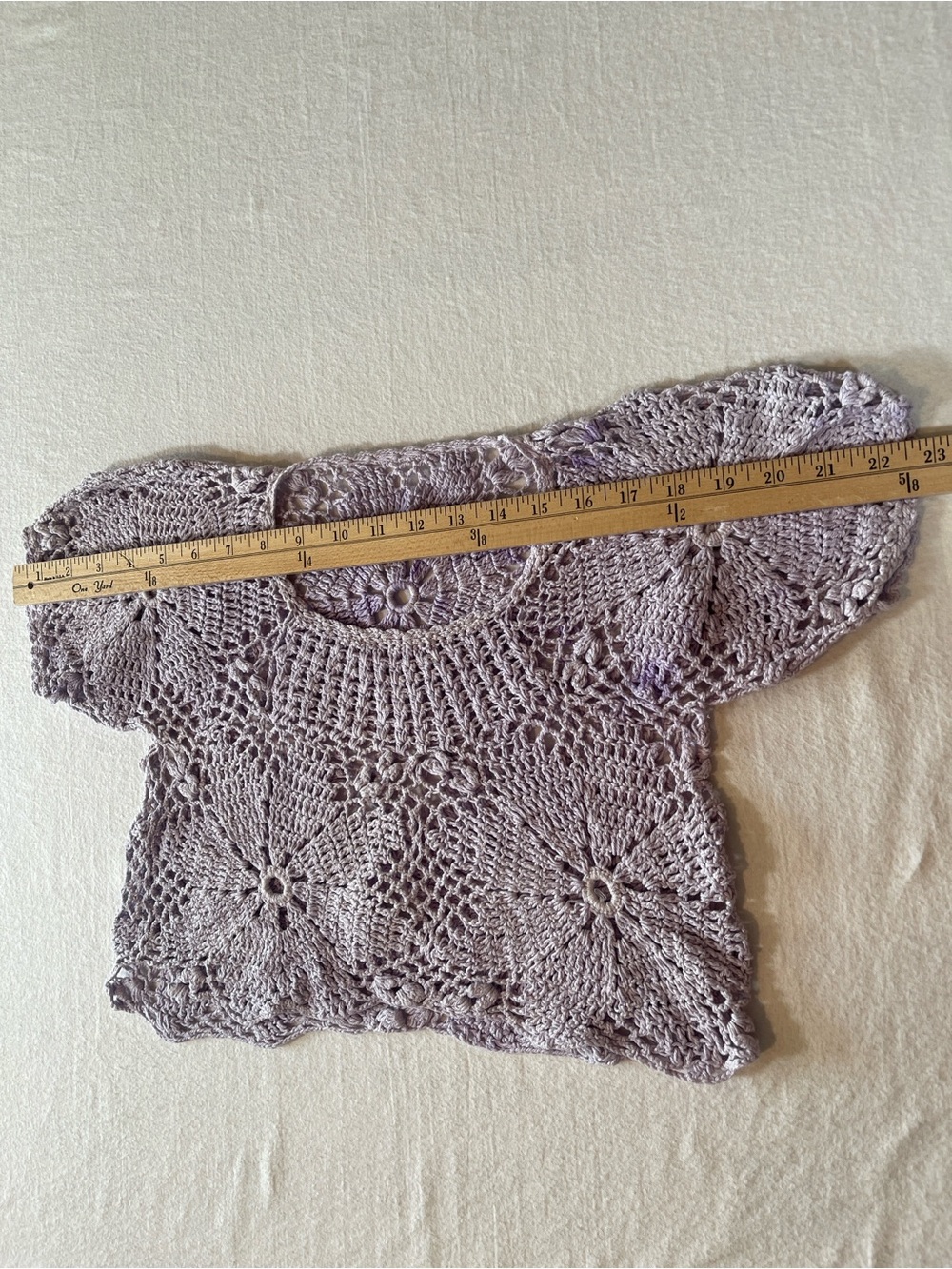 Handmade Crochet Floral Lilac Crop Top Boho Cottagecore - Picture 9 of 10